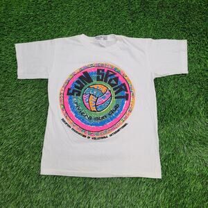 Vintage 90s Volleyball Shirt Womens Small 17x23 Riviera Sun-Club